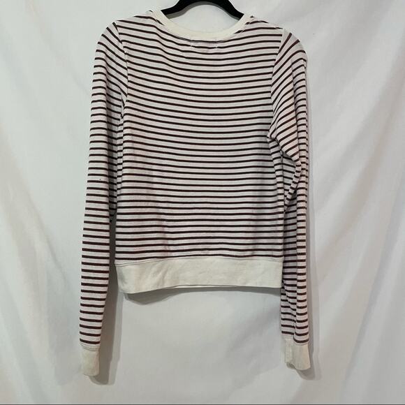 Wildfox Red & White Striped Pullover Sweatshirt Womens XS Crew Neck Long Sleeve - Picture 4 of 7